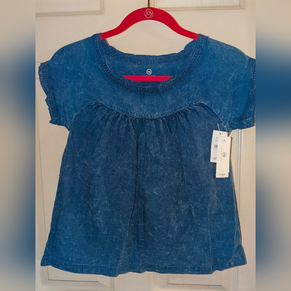 AG Kids Girls Blue Grass Short Sleeve Top (New w/Tags!)